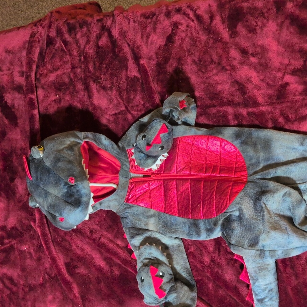 Fierce Dino Adventure Costume for Kids - Blue and Pink